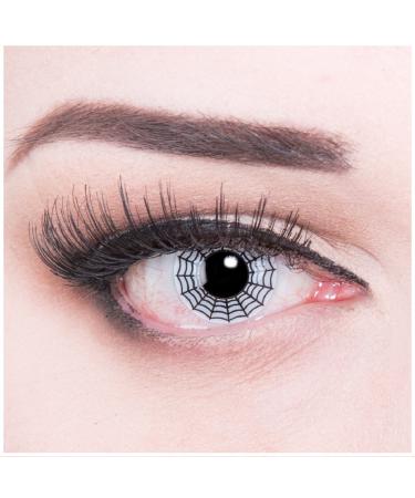 Funnylens 1 pair of colored white black crazy fun spider spider year contact lenses perfect Halloween carnival carnival or carnival free contact lens tank without strength!