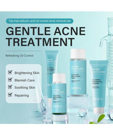 Tea Tree Acne Skin Care Kit for Oily Skin 4 Step Acne Treatment Refreshing Oil Control Nourishes Skin Travel Size with Face Cleanser - Buy Online on GoSupps.com