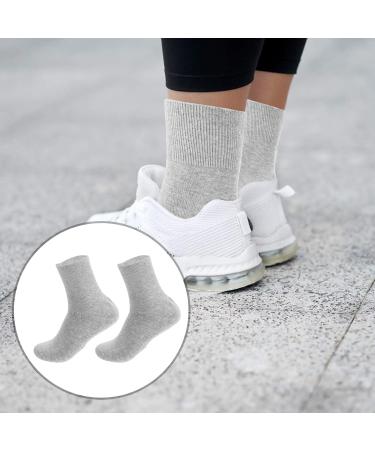 Lurrose Men's Moisturizing Cotton Gel Socks - Foot Repair & Care Treatment for Dry Cracked Skin - 2 Pack Light Gray - Buy Online on GoSupps.com