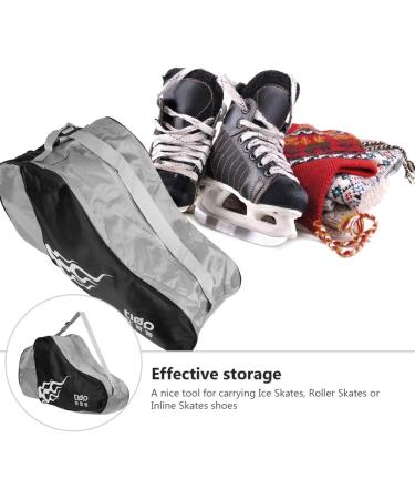 Besportble Kids Ice Skate Bag | Adjustable Shoulder Strap | Roller Skate Inline Skating Shoes Storage | Blue Black - Buy Online on GoSupps.com