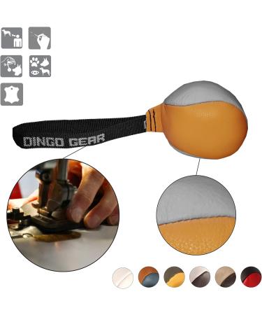 Dingo Gear Soft Ball Dog Toy Set - Real Scar Leather Grip for Puppy Training - 2-Pack 8cm Multi-Colored - Buy Online on GoSupps.com