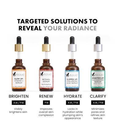 Eclat Skincare Hyaluronic Acid + Niacinamide Face Serum Bundle Hydrating & Clarifying Skincare Duo with Vitamin B5 Zinc PCA & Botanical Extracts Plumper-Looking Skin Refined Texture & Radiant Ap - Buy Online on GoSupps.com