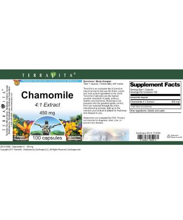 Chamomile 4:1-450 mg (100 Capsules ZIN: 519596) - Buy Online on GoSupps.com