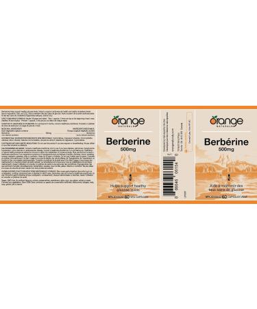 Orange Naturals Berberine 500mg - 60 Vegetarian Capsules - Berberine Supplement - Berberine HCL - Natural Metabolic Support - Buy Online on GoSupps.com
