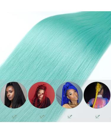 YDDM 20 Inch PRE Stretched Braiding Hair Extensions - 6 Packs Jumbo Braids Mint Color | Art Hair for Braids - Buy Online on GoSupps.com