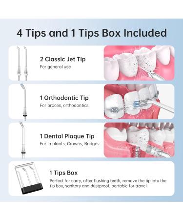Portable Water Dental Flosser | Cordless Oral Irrigator 300ML | Rechargeable IPX7 Waterproof for Travel & Home | Ideal for Braces - Buy Online on GoSupps.com