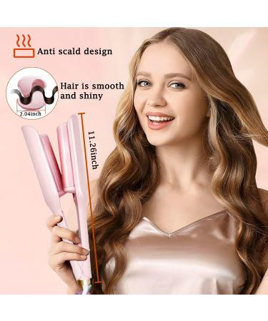 Crimper Curling Iron - 2 Barrel Hair Waver Anti-Scald 1.25" Rapid Heating Curler with 5 Temp Settings for Mid-Length & Long Hair - International Shipping Available - Buy Online on GoSupps.com