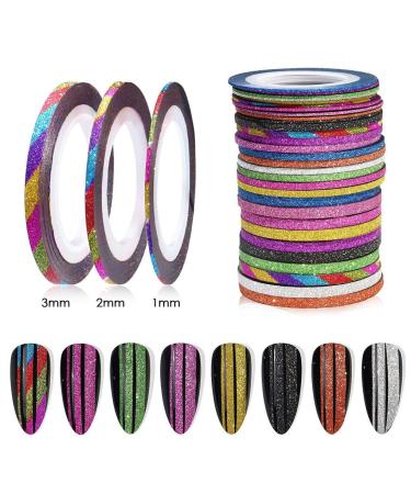 Lmoikesz 2 Set Multicolored Nail Art Striping Tape - Wide Application, Easy to Use - Fashionable Paper Gifts - Random Color 2MM - 2 Set - Buy Online on GoSupps.com