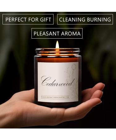 Cedarwood Scented Candles - Longlasting Aromatherapy Soy Candle Gift | Sea Salt Citrus Rose Scents | 7oz Jar for Home Relaxation & Celebrations - Buy Online on GoSupps.com
