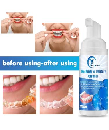 2 Pack Aligner Cleaner & Whitener Paste Foam for Dentures, Mouth Guards - Fast-Acting Retainer Alternative - Teeth Whitening & Bad Breath Fighting Formula - Buy Online on GoSupps.com