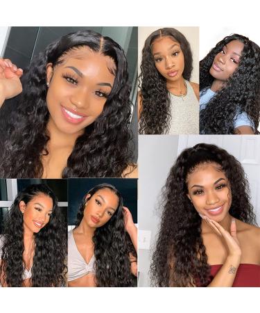 Brazilian Water Wave Lace Front Human Hair T-Part Wig 16 - Pre Plucked with Baby Hair, Deep Curly, 150% Density - For Black Women - Buy Online on GoSupps.com