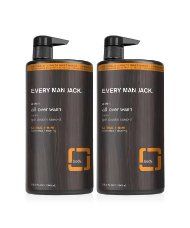 Every Man Jack Men's All Over Wash + Shampoo Set - Citrus + Mint Scent - Twin Pack - Buy Online on GoSupps.com