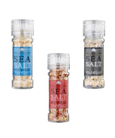 Garlic Farm Sea Salt Pick N Mix - Choose From 3+ Flavours |Sea Salt with Garlic Sea Salt with Garlic & Black Pepper Sea Salt with Garlic & Chilli - Pack of 2 75.00 g (Pack of 2)