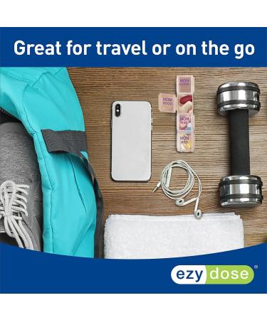 EZY DOSE Weekly 4 Times a Day Push Button Pill Organizer - Removable Daily Pillboxes - Assorted Colors - Large Size - Patented Design - Clear - Pack of 1 - Buy Online on GoSupps.com