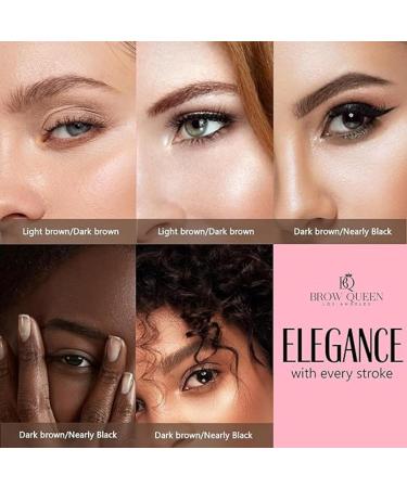 Eyebrow Stamp Kit - Professional Dual-Color Powder Stencil with 24 Templates & Brush - Waterproof & Smudge-Proof (Dark Brown - Buy Online on GoSupps.com