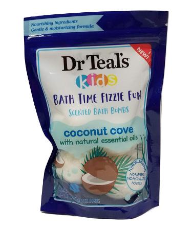 Dr Teals Kids Bath Time Fizzie Fun Scented Bath Bombs Coconut Cove with Natural Essential Oils
