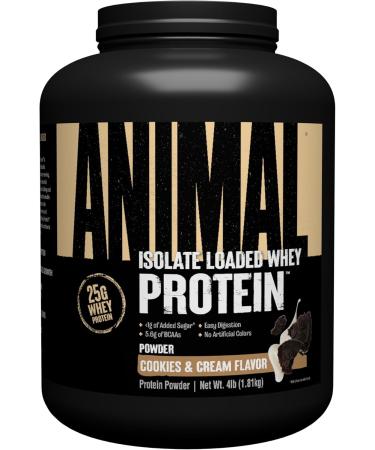 Animal Whey Isolate Protein Powder Loaded Cookies & Cream 4 Pound & Vanilla 4 Pound - Buy Online on GoSupps.com