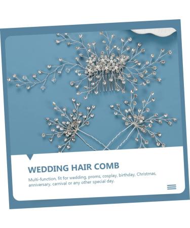 Beavorty 2 Sets Bridal Headwear Bridal Hair Pins for Wedding Rhinestone Bridal Comb Rhinestone Hair Headpiece Hair Barrettes Tiara Wedding Headdress Rhinestones Hair Comb Bride Zinc Alloy - Buy Online on GoSupps.com