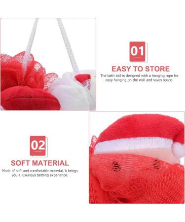 FRCOLOR Christmas Bath Loofahs - Santa & Snowman Shower Sponges Exfoliating Mesh Ball & Back Scrubber for Kids & Adults - Buy Online on GoSupps.com