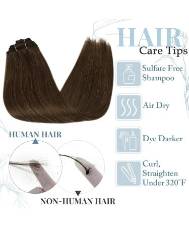 Buy Runature Clip-In Real Hair Extensions - 45cm Medium Brown Double #4 120g 7 PCs - Premium Quality Hair Clip Ins for Volume & Length - Buy Online on GoSupps.com