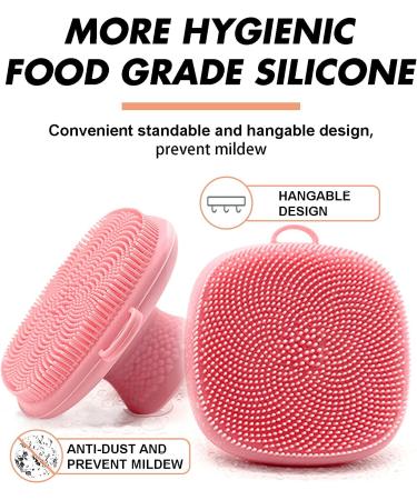 Silicone Facial Cleaning Brush - Deep Clean & Remove Blackheads | 2x Pink Manual Scrubber Pads - Buy Online on GoSupps.com