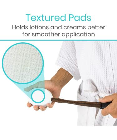 Vive Lotion Applicator for Back and Feet - Long Handle Shower Sponge for Elderly Women - Apply Cream, Medicine, Body Wash, Sunscreen - Dark Tanner - Buy Online on GoSupps.com