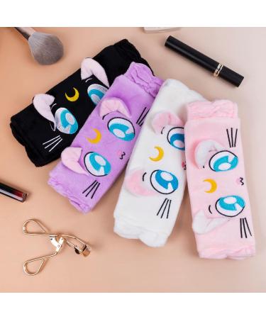 DAANAH Sailor Moon Cat Face Wash Headband Set - 4PCS | Cute & Comfortable Spa Headbands for Women - Buy Online on GoSupps.com