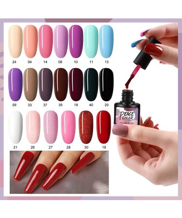 Gel Nail Polish Kit with 20 Colors, 36W LED Lamp, Base & Top Coat - Nail Art Set for Manicure/Pedicure - Includes Rhinestones - Ideal Gifts for Women - Buy Online on GoSupps.com