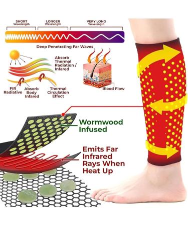 Swellguard Self-Heating Lymphatic Sleeves - Tourmaline Acupressure Knee Pads (XL 80-100kg) - 2 Pairs for Enhanced Comfort & Recovery - Buy Online on GoSupps.com