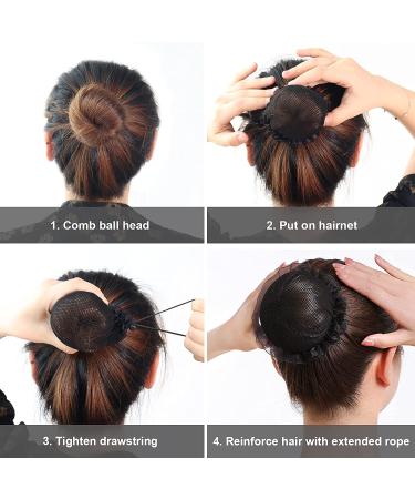 6PCS Reusable Black Bun Hair Nets Set - Elastic Mesh Cover for Ballerina Dancer, Nurse, Skater - Stretch Lace Hair Accessories for Women & Girls - Large Size - Buy Online on GoSupps.com