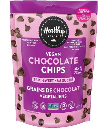 Healthy Crunch Semi-Sweet Chocolate Chips - Dairy Free & Vegan - 6 Units x 283g - Ideal for Chocolate Chip Cookies High Protein Snacks Organic Snacks Nut-Free Spread - Healthy Snacks for Adults - Buy Online on GoSupps.com