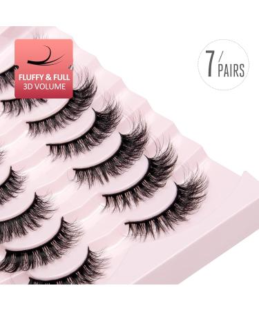 Onlyall Mink False Eyelashes - Natural Wispy Soft Faux Lashes | 16MM A04 Wispy Lashes - Buy Online on GoSupps.com