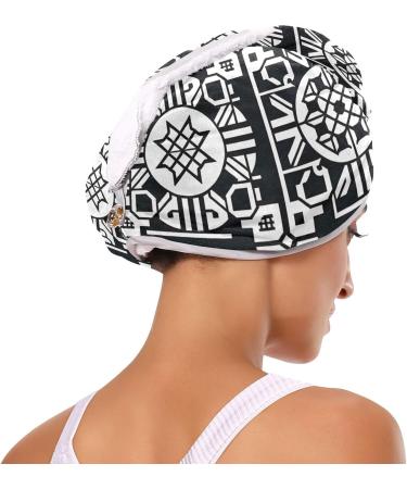 Graffiti Seamless Diagram Hair Towel 2 Pack - Super Absorbent Quick Dry Hair Turbans for Women & Girls - Buy Online on GoSupps.com
