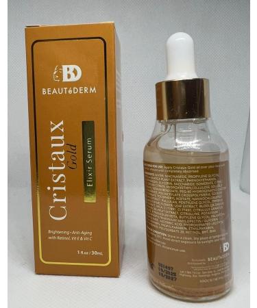 BEAUT DERM Cristaux Gold Brightening Anti-Aging Serum 1 fl oz with Retinol and Vitamins E & C - Buy Online on GoSupps.com