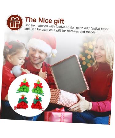 minkissy 4 Pairs Christmas Tree Hair Clips Holiday Party Giveaways Xmas Hair Clips Xmas Tree Barrettes Small Santa Hat Hairpin Christmas Tree Felt Hairpins Handle Iron Child Modeling - Buy Online on GoSupps.com