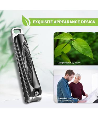 BEZOX Exquisite Nail Clipper Set - 2 Pcs Premium Stainless Steel for Fingernail and Toenail - Sharp and Sturdy Clippers in Light Black - Buy Online on GoSupps.com