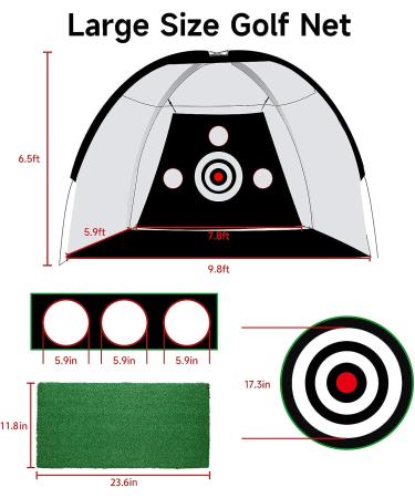 Retouhqp Golf Net with Target for Backyard Driving - Foldable Practice Set with Mat, Balls, Tees, Carry Bag - Indoor/Outdoor Golf Training Aid - Buy Online on GoSupps.com