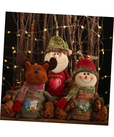 SEWOART Bag Snowman Pocket Candy Heart Shape Linen Pouch Transparent Christmas Favor Party Window - Buy Online on GoSupps.com