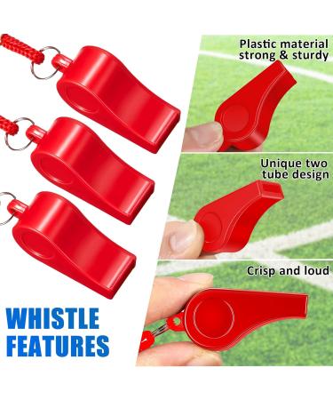 Flutesan 48 Pack Plastic Whistles with Lanyard - Loud, Crisp Sports Whistles for Coaches & Referees - Bulk Pack for Training & Emergencies - Buy Online on GoSupps.com