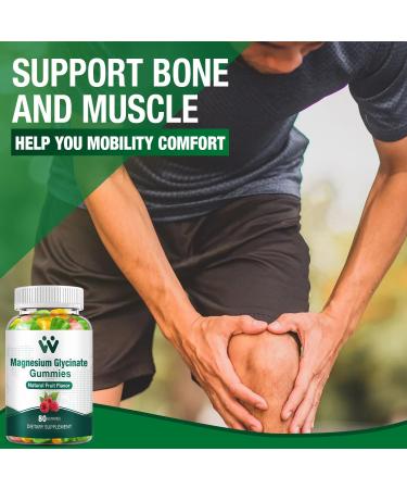 WACHRAY Magnesium Glycinate Gummies 400mg - Magnesium Supplement for Sleep Stress & Muscle Relief Calm Magnesium Chews for Adults and Kids with Vitamin D B6 Fruit Flavor Vegan 5 Packs - Buy Online on GoSupps.com