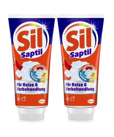 SIL SAPTIL for travel & pretreatment universal stain remover 2 x 200 ml for pretreatment with turbo effect in the case of stubborn dirt of all types of textile in practical travel size