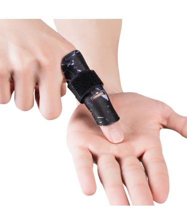 Kuangmi Finger Sleeve Support Protector Finger Splint Brace Pain Relief for Basketball Volleyball Baseball (S/M Black Small/Medium (Pack of 1) Black