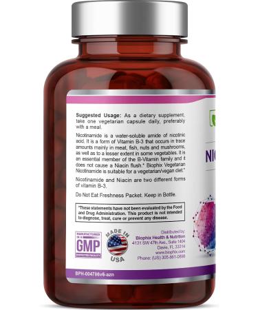 Biophix B-3 Nicotinamide 500mg 100 Vcaps - Skin Cell Health Support Formula - Buy Online on GoSupps.com