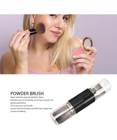 Portable Makeup Powder Brush Retractable Dual Ended Foundation Brush with Soft Bristles and Rotating Handle - Buy Online on GoSupps.com