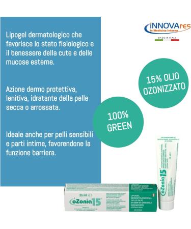 INNOVARES Ozonia 15 Dermatological Ozone Lipogel - Skin Protective Action Soothing and Moisturizing Cream - Dry Sensitive Hyperactive Skin - 35 ml - Buy Online on GoSupps.com