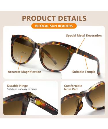 Buy EASY READ Bifocal Reading Sunglasses for Women | Fashionable UV400 Sun Readers | Magnification 2.50 - Demi Turquoise - Buy Online on GoSupps.com