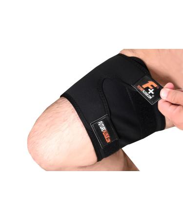F+ Thigh Leg Support Brace Sleeve | Neoprene Compression - Ideal for Muscle Sprains, Tendinitis, Workouts, Sciatica Pain - Buy Online on GoSupps.com