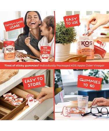 KOS Apple Cider Vinegar Gummies - Gelatin & Sugar Free - Vegan ACV Gummies - Individually Wrapped - Added Prebiotics for Optimum Gut Health - Apple Cider Gummies for Women & Men - 1 Month Supply 2. Apple Cider Vinegar Gummies - Buy Online on GoSupps.com