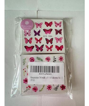 Rosymormor 78 Sheets Nail Stickers Water Transfer DIY Nail Decals Butterfly Flowers Colorful Transfer Watermark Nail Art Stickers for Nails Toenails Design Nail Tips Decor Halloween Christmas - Buy Online on GoSupps.com