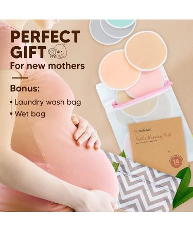 Reusable Nursing Pads for Breastfeeding  14-Pack - 4-Layers Organic Bamboo Nursing Pads - Breastfeeding Pads - Washable Breast Pads - Natural Bamboo Maternity Pads  Nipplecovers Pastel Touch Large 4.8" - Buy Online on GoSupps.com